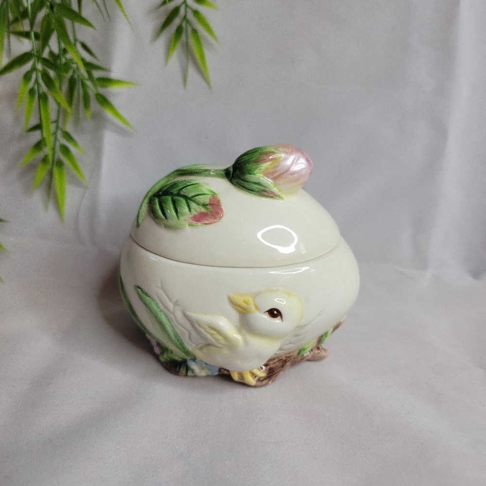 Vintage Garden Rhapsody Fitz and Floyd Candle, Candleholder, Trinket Box